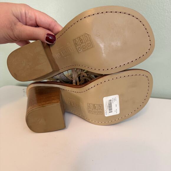 Ivy Kirzhner Sandals 9 Brown Snake Fringe Studded Hildagar Buckle Strappy Ankle - Picture 9 of 16